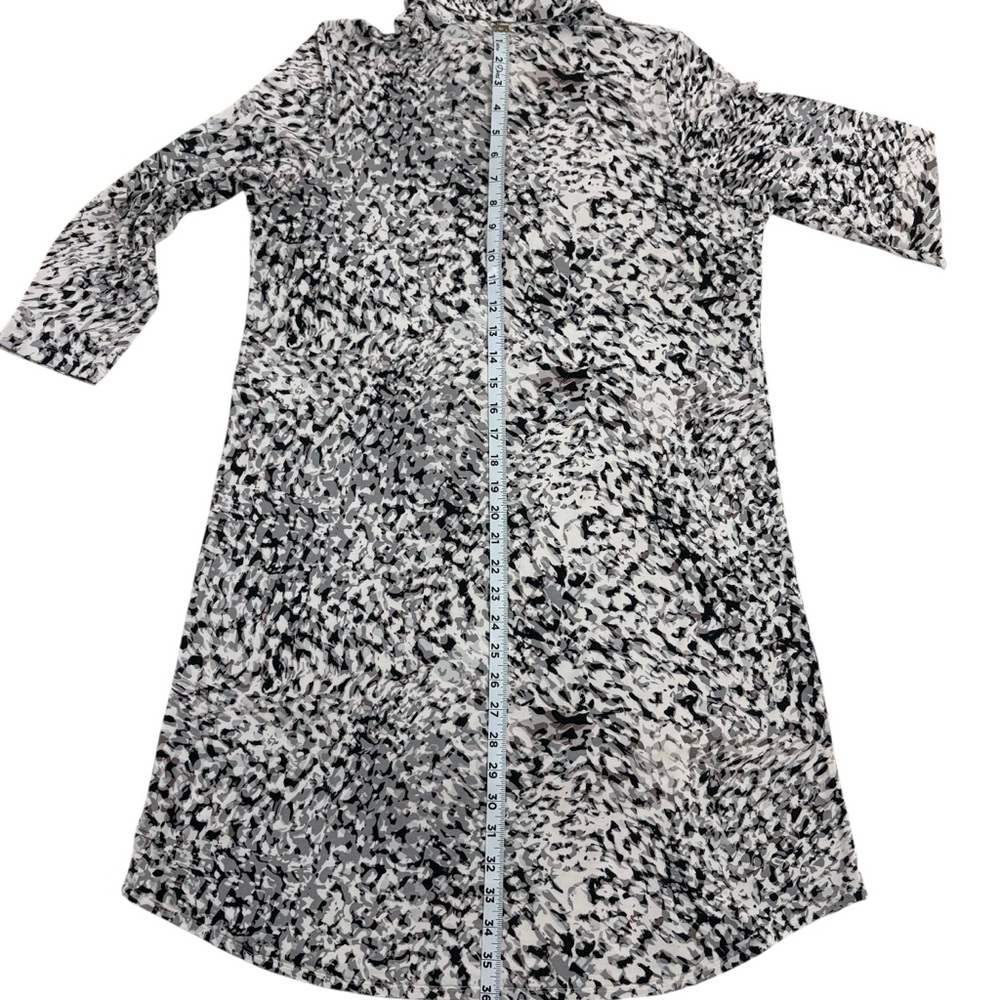 CAbi Printed Black White Collard Shirt Dress w Matching Belt Tie Women’s Large - Picture 4 of 10